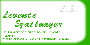 levente szatlmayer business card
